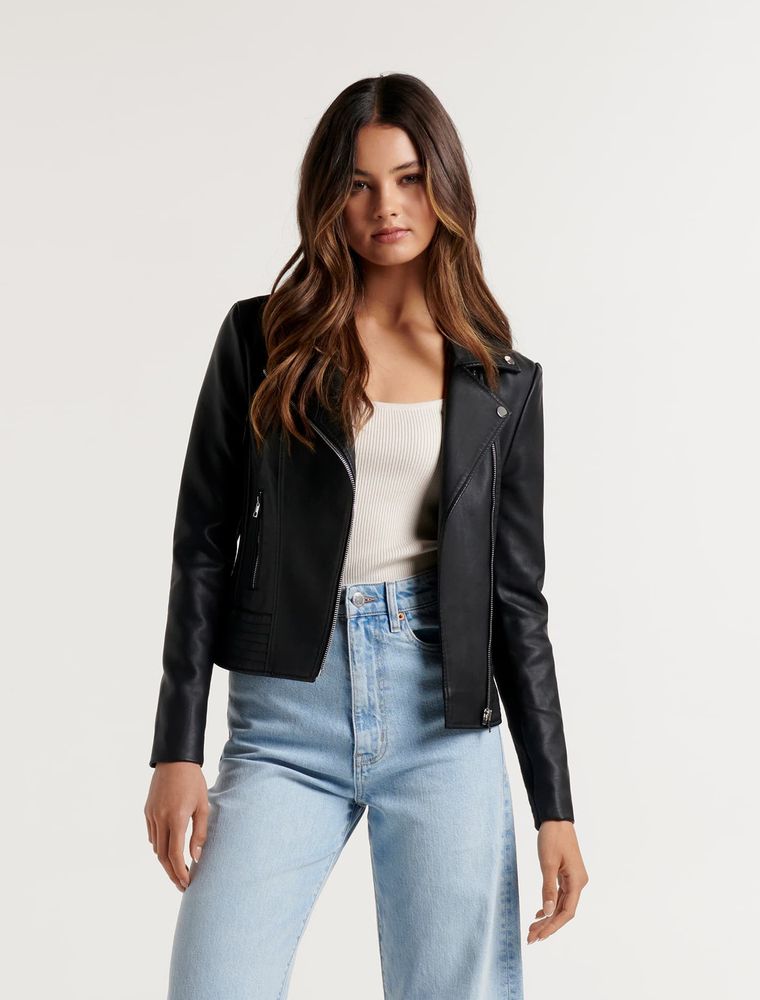 Skye Vegan Leather Biker Jacket