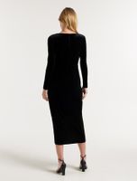 Sofia Velvet Twist-Front Midi Dress