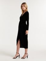 Sofia Velvet Twist-Front Midi Dress