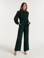 Lana Button-Up Blouse Jumpsuit