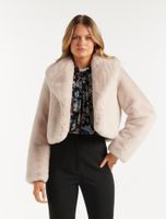 Amera Crop Faux Fur Coat