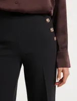 Megan Button Wide-Leg Pants
