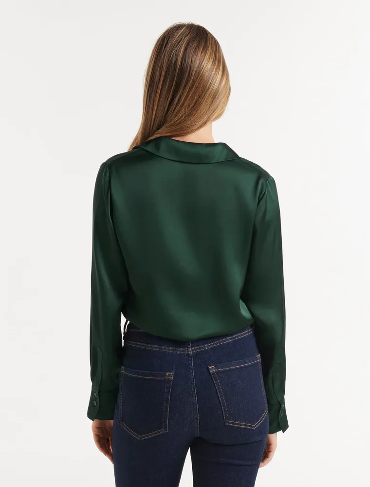 Lila Longline Satin Shirt