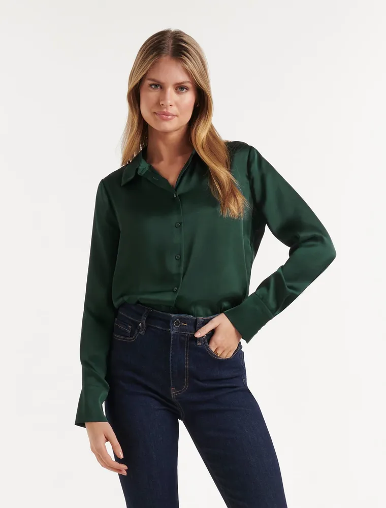 Lila Longline Satin Shirt