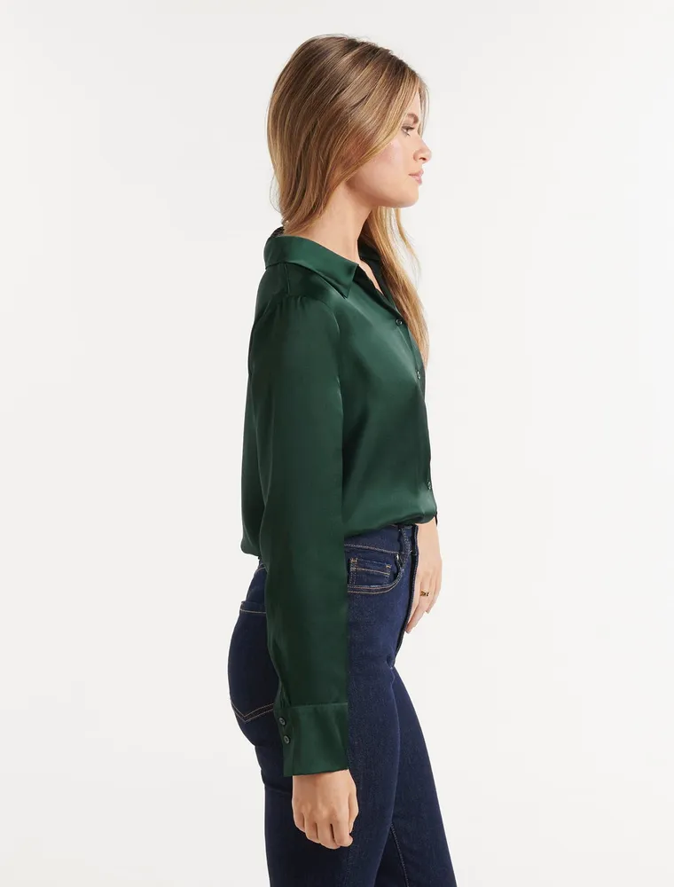 Lila Longline Satin Shirt