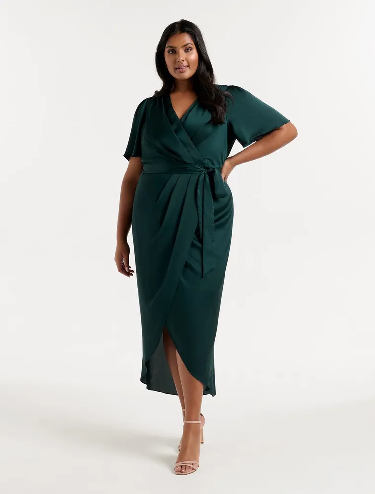 Liza Curve Wrap Midi Dress - Women's Fashion | Ever New