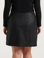 Ellen Curve Vegan Leather Mini Skirt