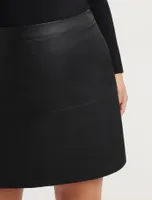 Ellen Curve Vegan Leather Mini Skirt