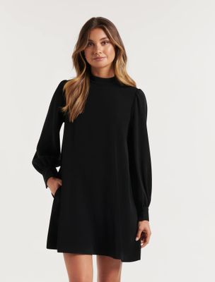 Jenna High-Neck Shift Dress