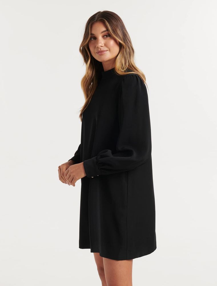 Jenna High-Neck Shift Dress