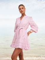 Amelia Button-Up Linen Skater Mini