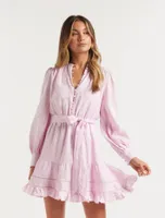Amelia Button-Up Linen Skater Mini