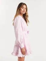 Amelia Button-Up Linen Skater Mini