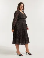Leighton Curve Pleated Midi Dress