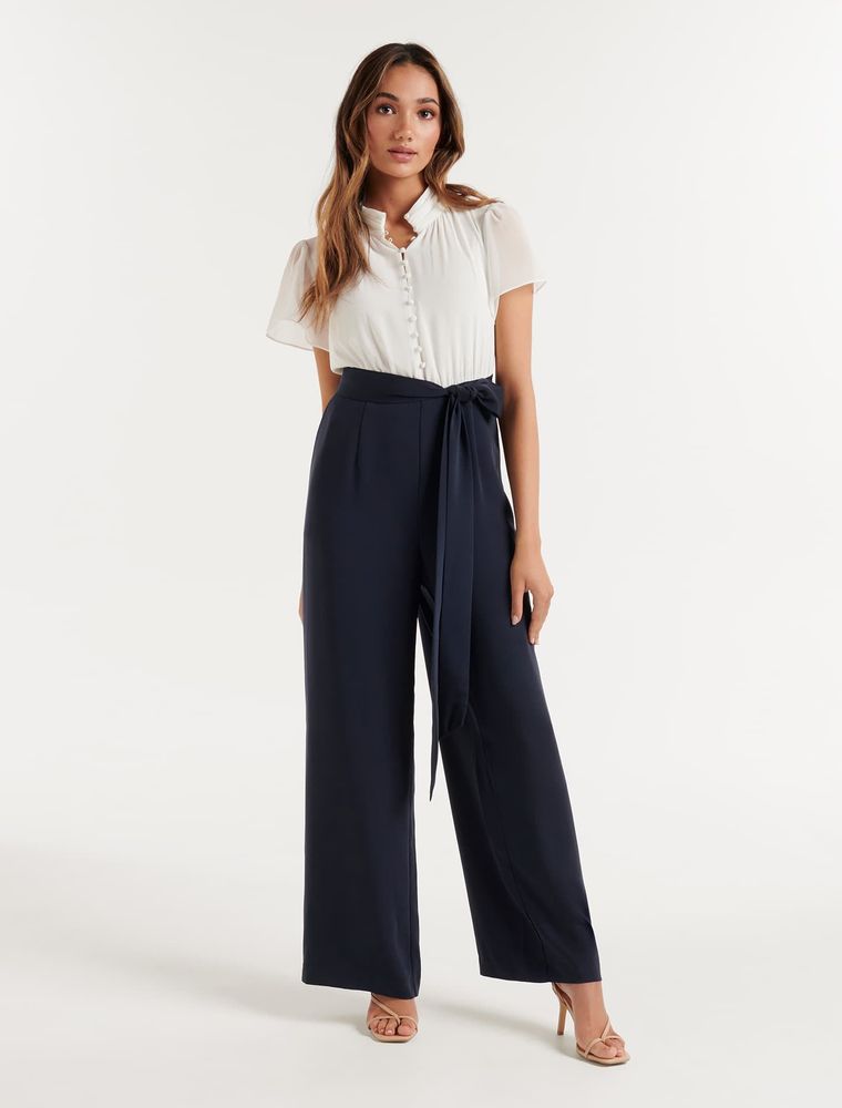 Trixie Petite Flutter-Sleeve Jumpsuit