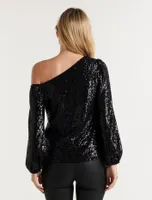 Lana Sequin Tipped Shoulder Blouse - Women's Fashion | Ever New