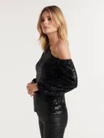 Lana Sequin Tipped Shoulder Blouse - Women's Fashion | Ever New