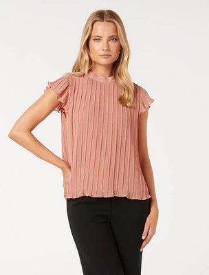 Hannah Flutter-Sleeve Blouse