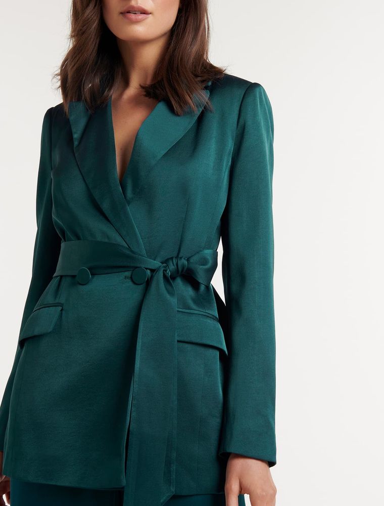 Alora Satin Tie Blazer