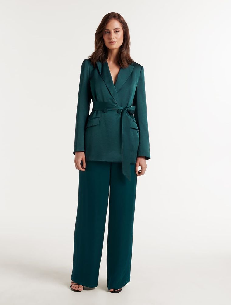 Alora Satin Tie Blazer