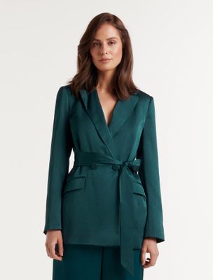 Alora Satin Tie Blazer