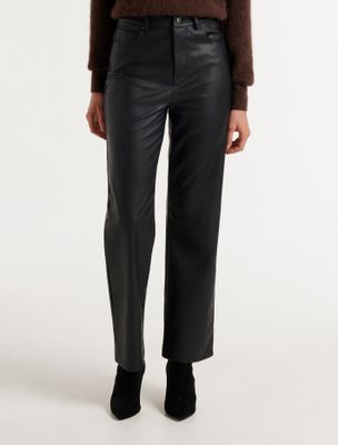 Jaclyn Vegan Leather Straight-Leg Pants