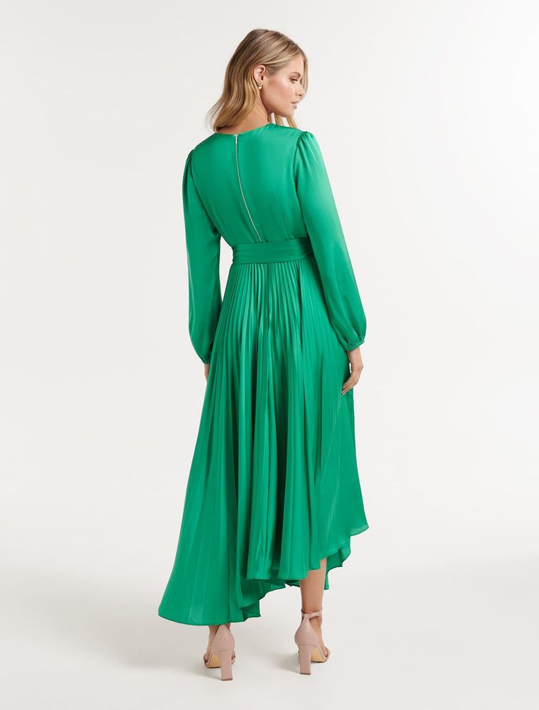 Ellery Pleated Wrap Midi Dress
