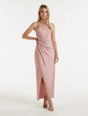 Melissa One Shoulder Satin Dress