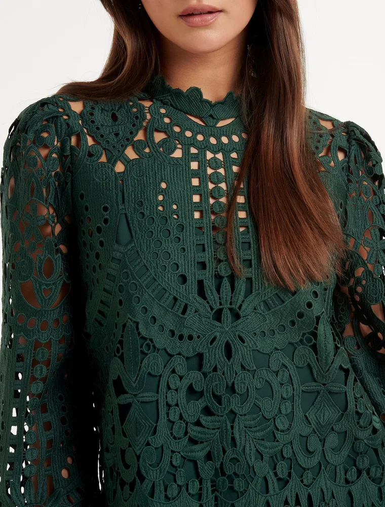 Ruth Button-Down Lace Blouse