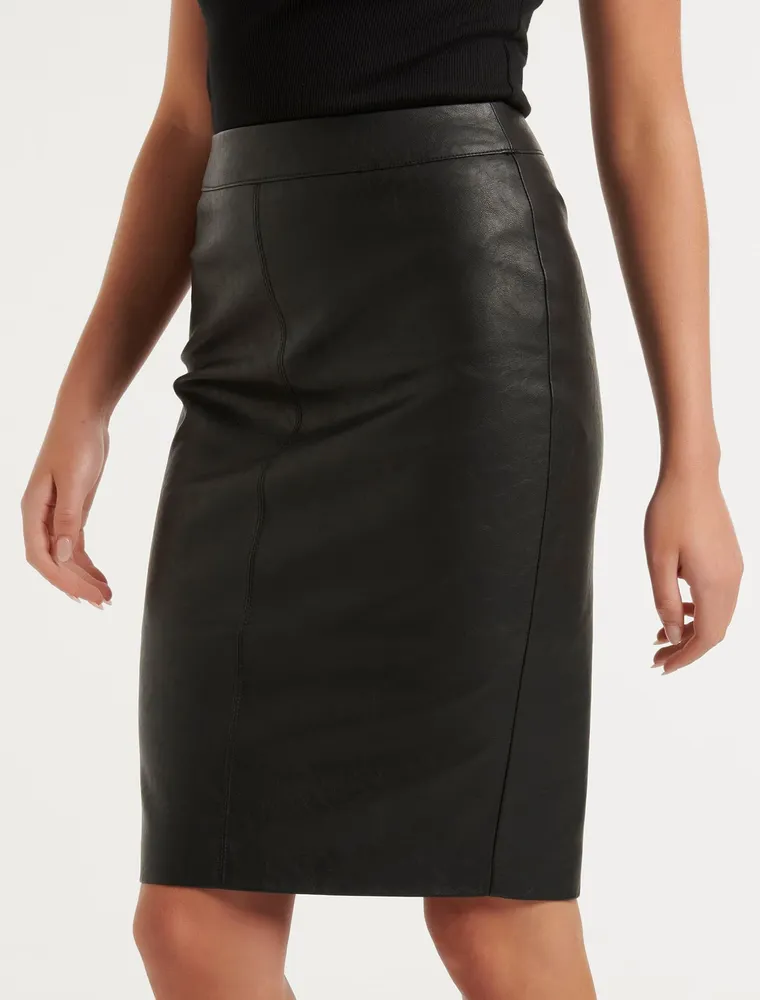 Carla Vegan Leather Midi Skirt - Women's Fashion | Ever New