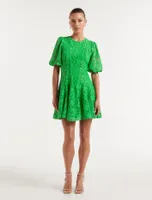 Milly Lace Trim Mini Dress