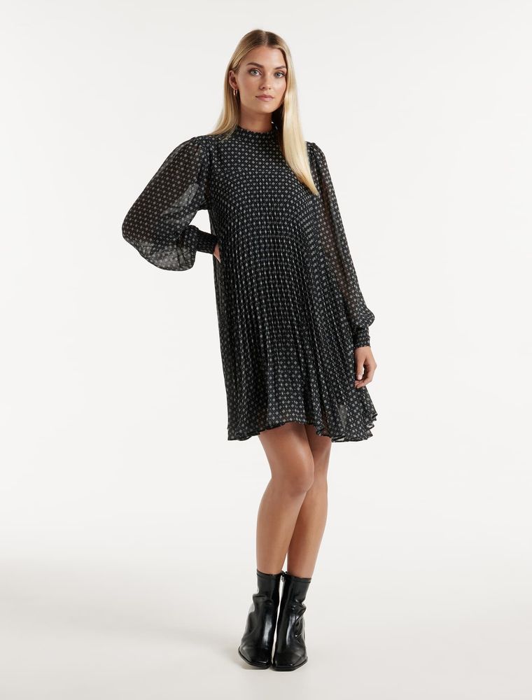 Genevieve Pleated Mini Dress
