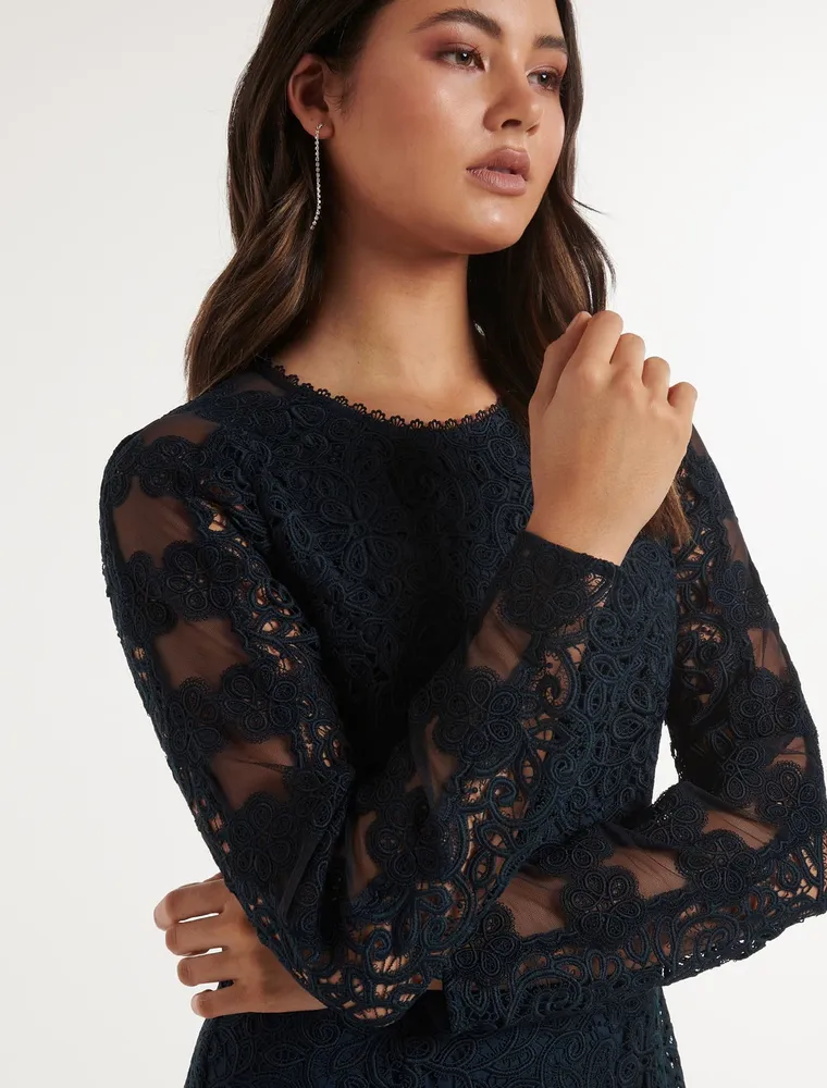 Josie Geometric Lace Mini Dress