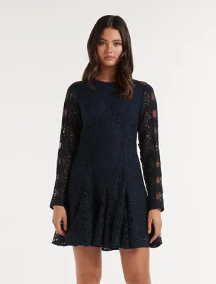 Josie Geometric Lace Mini Dress