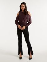 Annabelle Glitter Cold-Shoulder Top