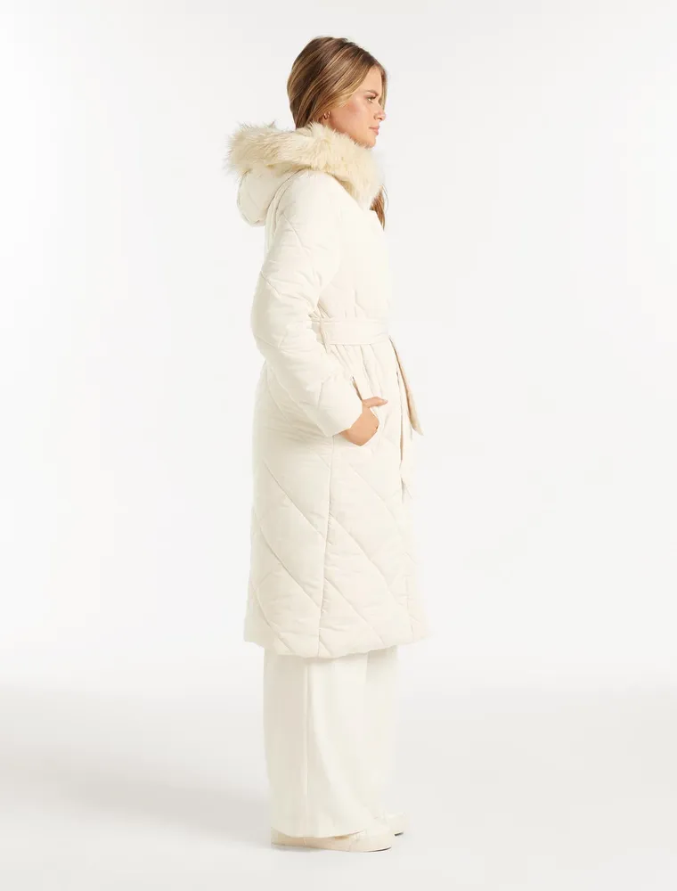 Quilted Longline Padded Coat