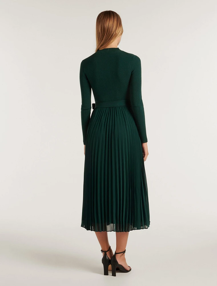 Penelope Woven Mix Knit Dress
