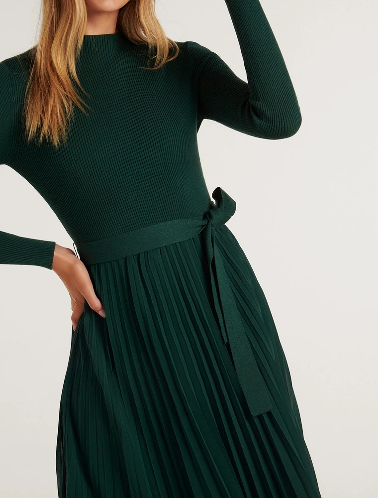 Penelope Woven Mix Knit Dress