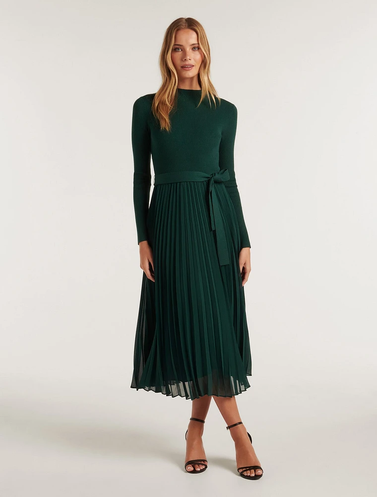 Penelope Woven Mix Knit Dress