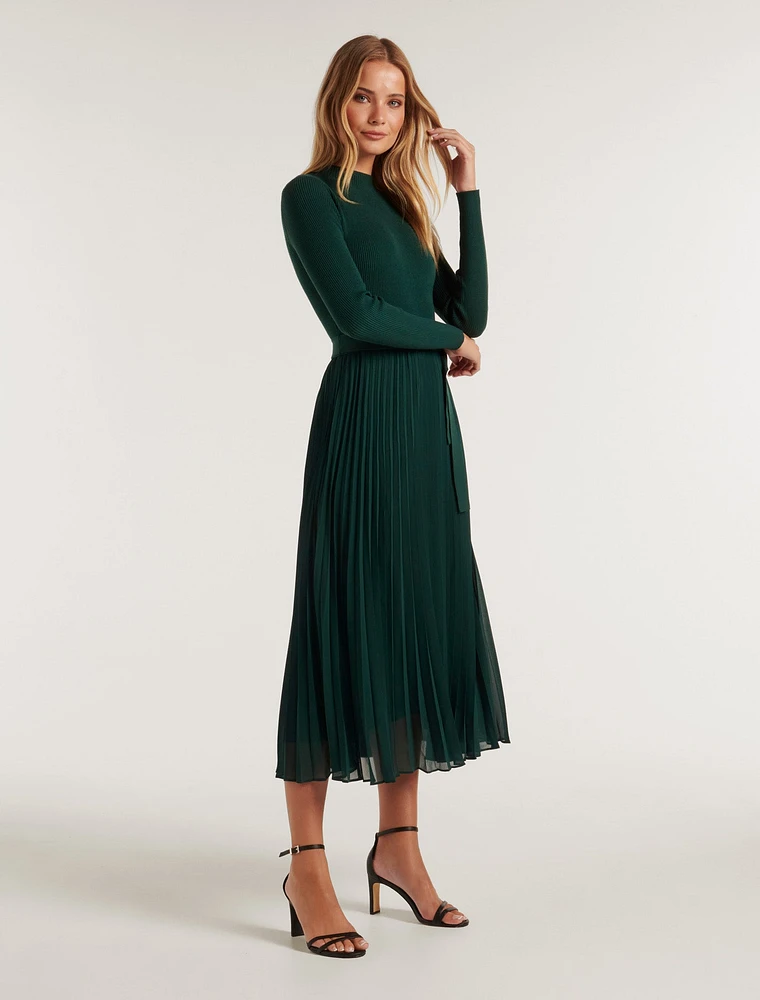 Penelope Woven Mix Knit Dress