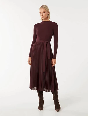 Penelope Woven Mix Knit dress - Women's Fashion | Ever New