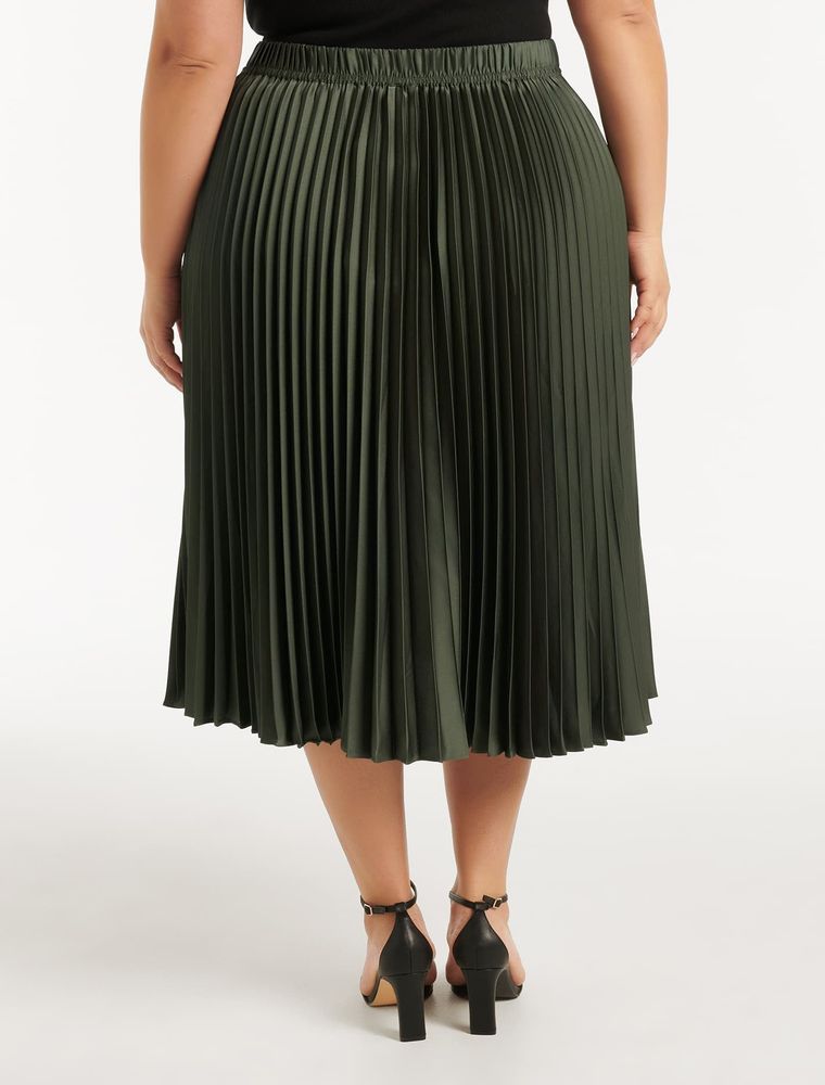Ester Curve Satin Pleated Skirt