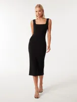 Rita Square-Neck Bodycon Midi Dress