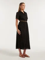 Sabrina Embroidered Shirt Dress
