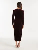 Sofia Petite Velvet Twist Midi Dress - Women's Fashion | Ever New