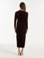 Sofia Petite Velvet Twist Midi Dress