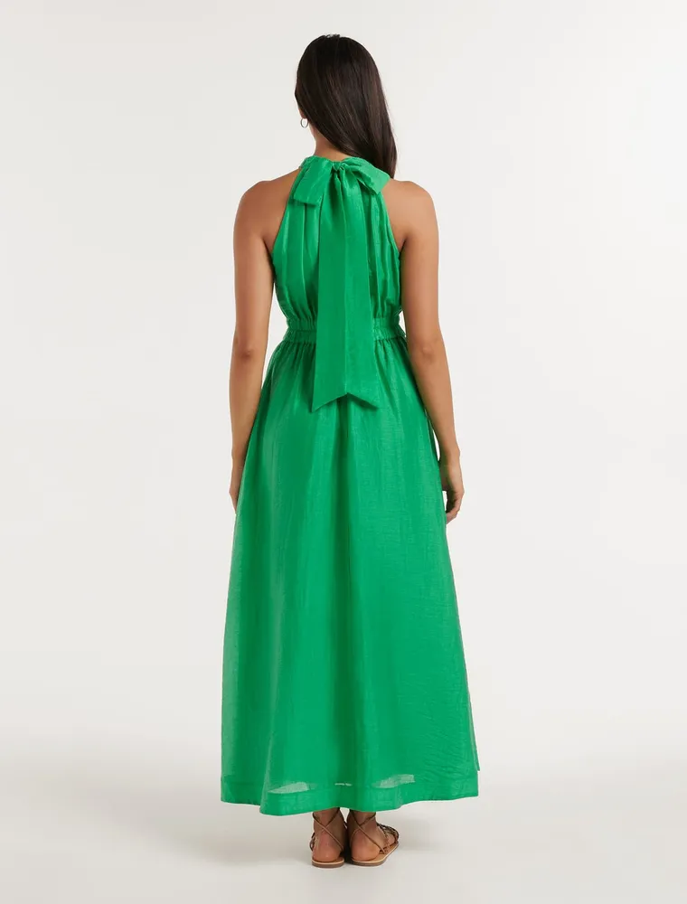 Magnolia High Neck Midi Dress - Women's Fashion
