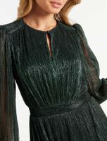 Goldie Long Sleeve Plisse Mini Dress