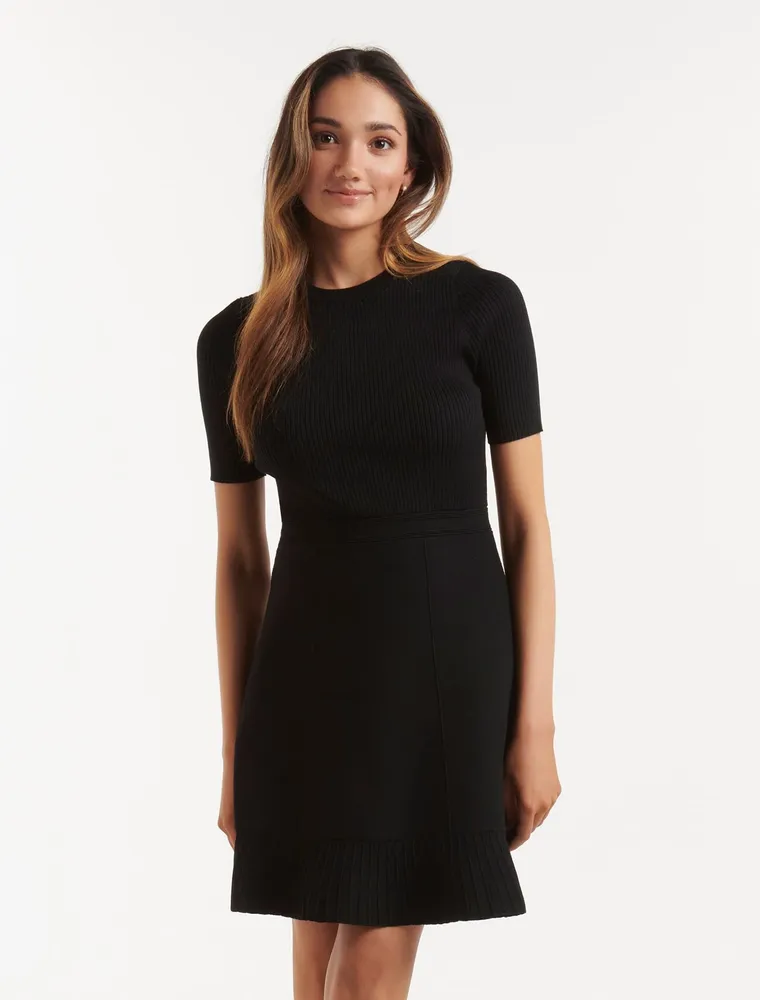 Cleo Mini Knit Dress Black - 0 to 12 Women's Dresses