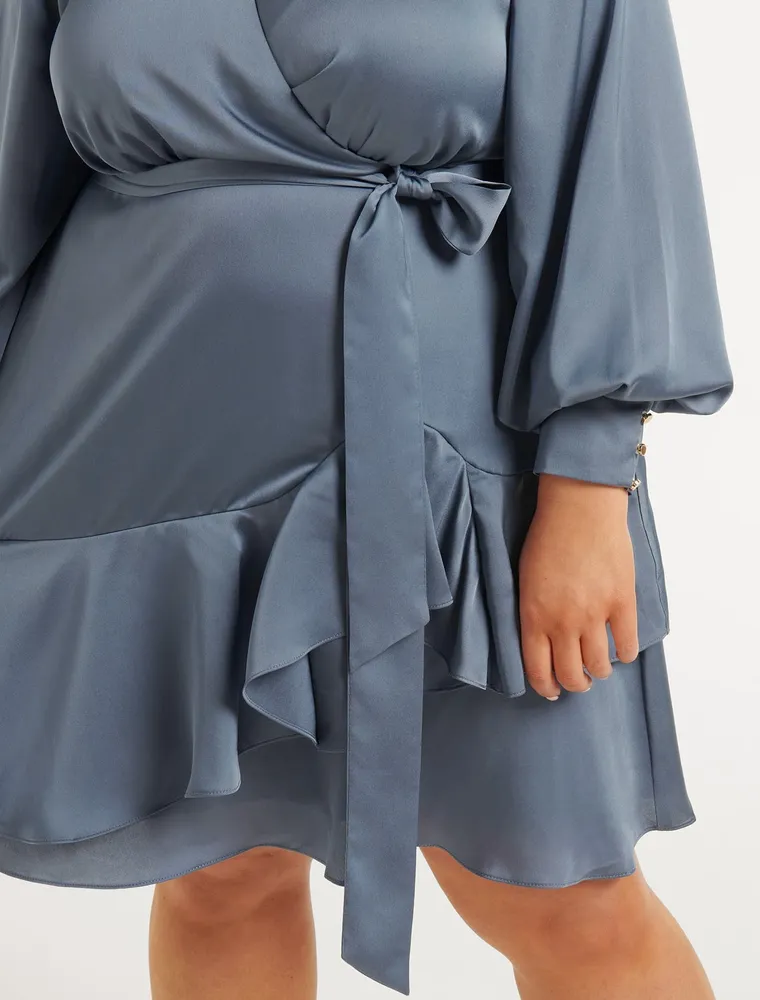 Tiffany Curve Wrap Mini Dress